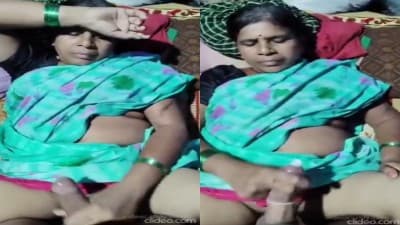 Old Aunty Jerking Young Dick Takes blowjob