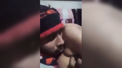 Village Aunty’s Boobs Sucked Lover Blowjob Video