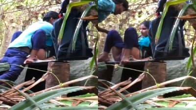 Horny College Couple Quick Outdoor Fucking